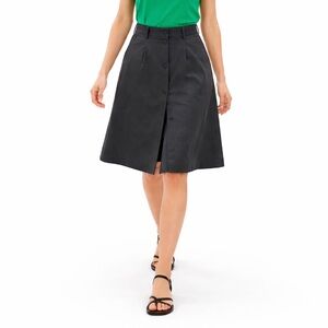 Lana Lee Vintage Classic Black Button-Front Bermuda/Skirt